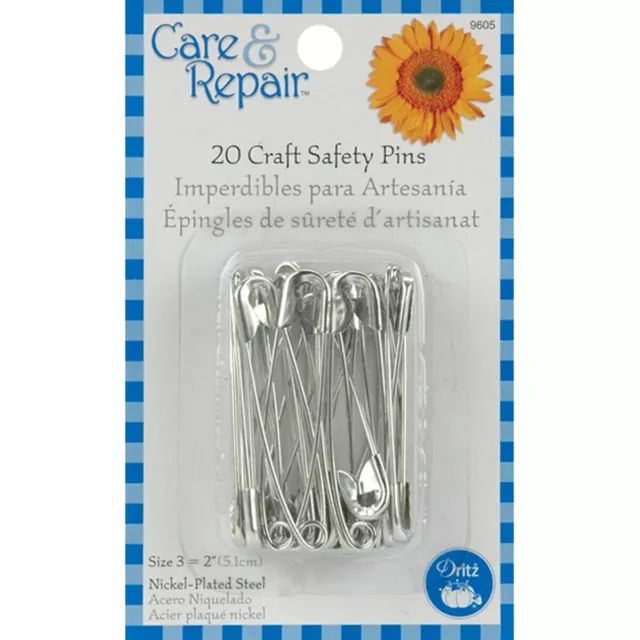 Dritz Care &amp; Repair Craft Safety Pins 20/Pkg-Size 3, 9605D