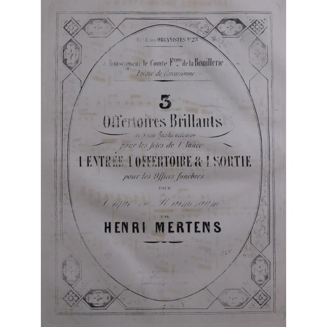 MERTENS Henri Six Pièces pour Orgue ou Harmonium ca1860