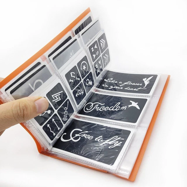 Airbrush Glitter Tattoo Stencil Album Drawing Template Mini Cartoon Henna 108Pcs