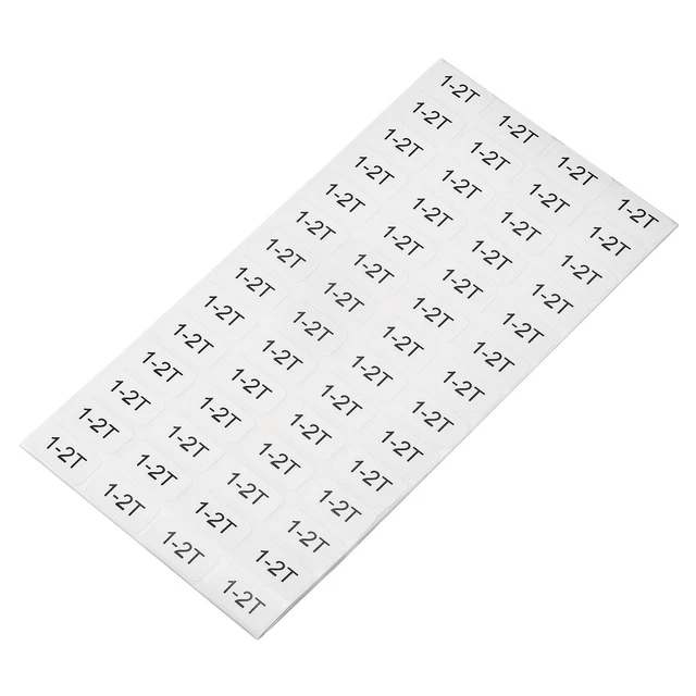 1-2T Vestiti Misura Adesiva Etichetta Abbigliamento Codifica 1 a 2