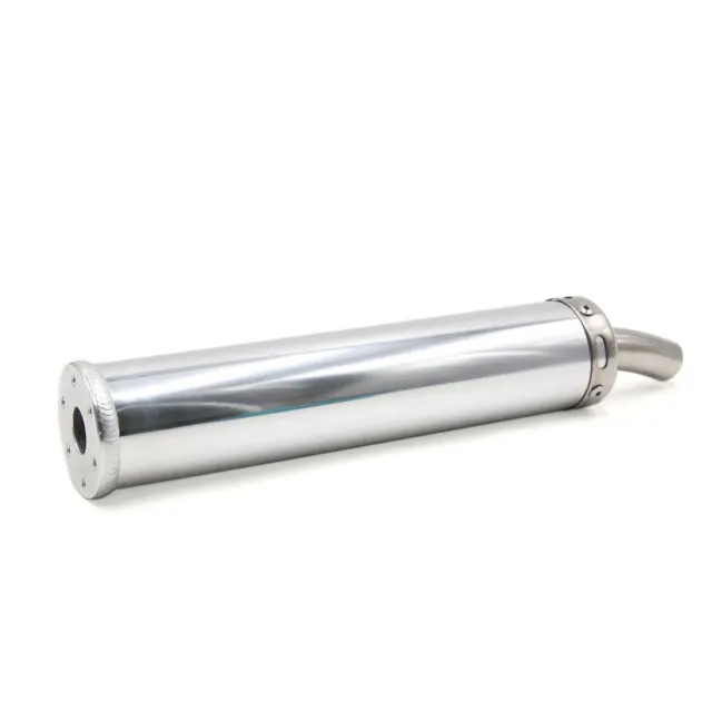 350 x 65mm Silver Tone Stainless Steel Cylinder Shaped Motorcycle Exhaust Pipe
