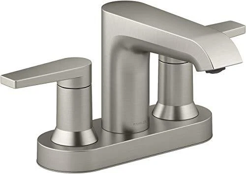 KOHLER 97094-4-BN Hint Centerset 4 inch Bathroom Faucet with Pop-Up Drain Ass...