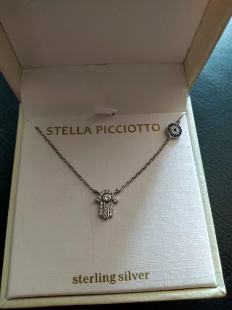 STELLA PICCIOTTO STERLING Silver Swarovski crystal Evil eye