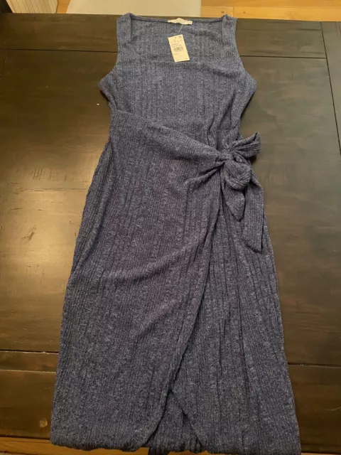 Lush Side Tie Varigated Rib Tank Dress Large NWT