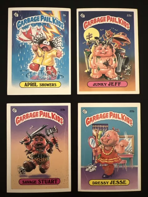 1985 Topps Garbage Pail Kids Original Series 1; 4-Card Lot GPK OS1 Matte