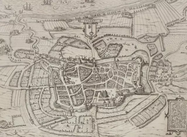 STADE - "Staden" - Braun & Hogenberg - Kupferstich 1598