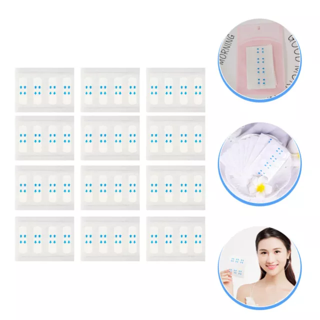 80 Pcs White Pvc Thin Face Stickers Invisible Facelift Tape Wrinkle Freeze