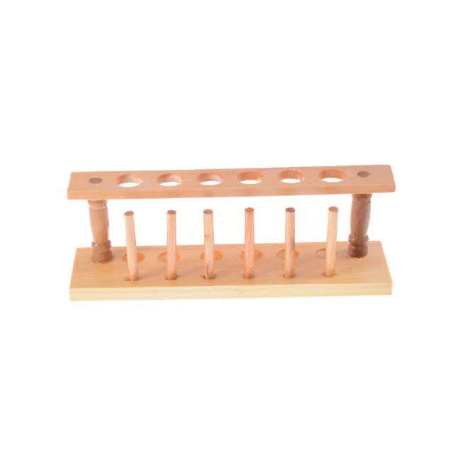 6 Holes Lab Wooden Test Tube Storage Holder Bracket Rack With Stand Sticksy-7H