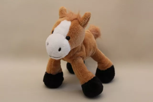 Peluche Doudou Cheval Marron et Blanc Wild Republic  - 22 cm