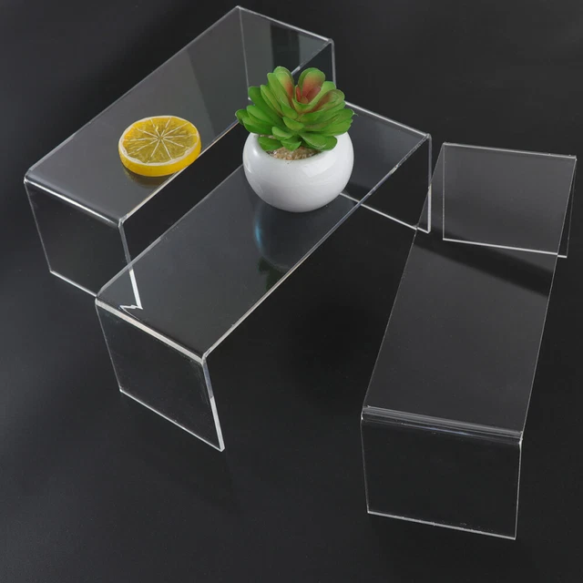 3 pz Organizer scaffale trasparente da collezione display alzate supporto acrilico