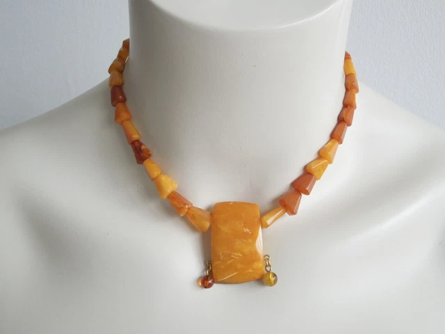 Collier Vintage En Bakélite Ambre Butterscotch - Perles, Occasion, Style Rétro