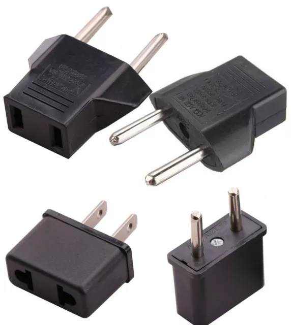 5x US USA to EU Euro AU Power Plug Wall Socket Charger Converter Travel Adapter