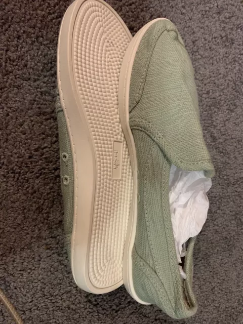 Sanuk Women's Pair O Dice Slip On Shoes Green New Size 7