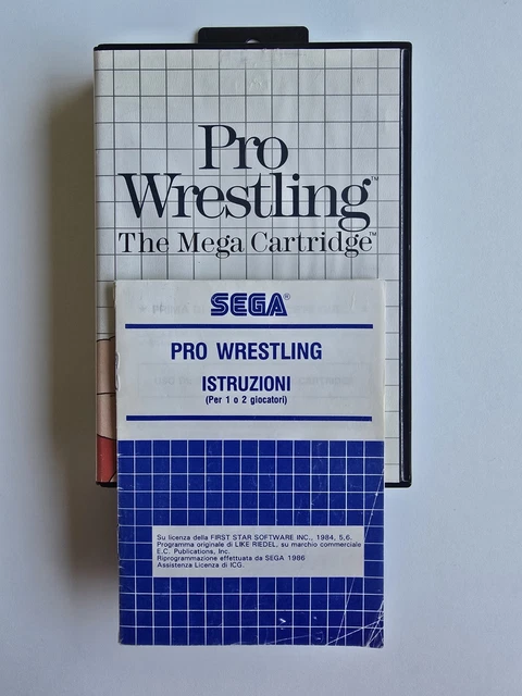 Jeu Pro Wrestling Sur Sega Master System - Cartouche Seulement, Bon état
