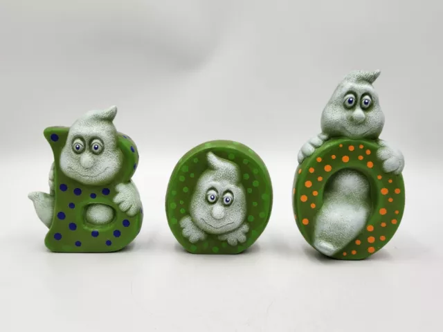 Vintage Halloween Ghost Spell "Boo" Ceramic Hobbyist Set Green w/Polka Dots