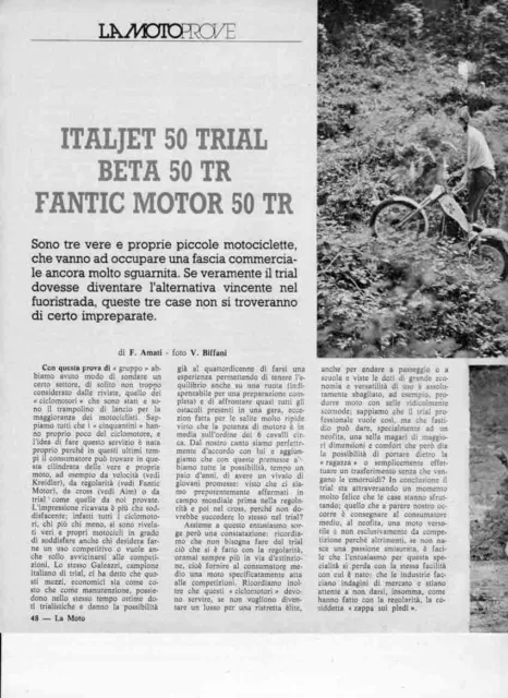 advertising Pubblicità  MOTO ITALJET-FANTIC  BETA 50 TRIAL 1981-MOTOITALIANE