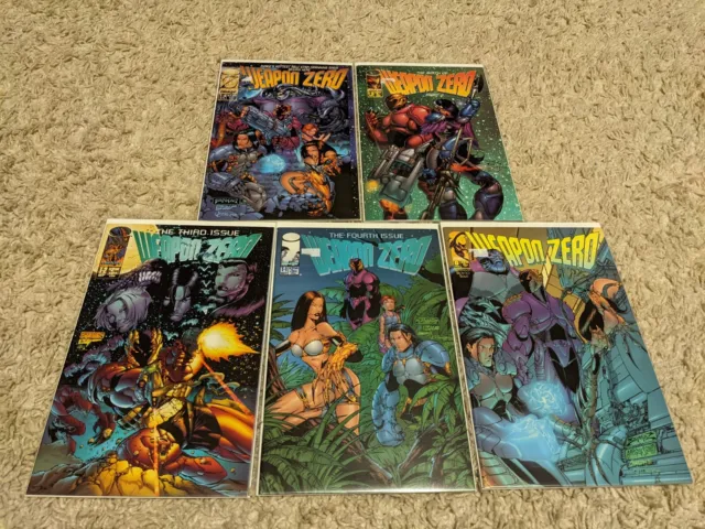 Weapon Zero #T-4, T-3, T-2, T-1, 0 (1995) High Grade Image Comics Bag Boarded