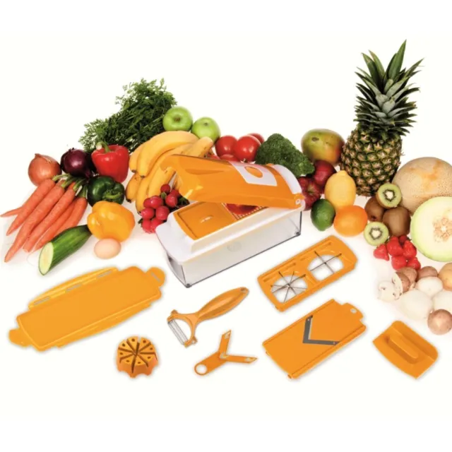 Genius - Nicer Dicer Plus cortador de verduras multicortador "Naranja" 11 piezas