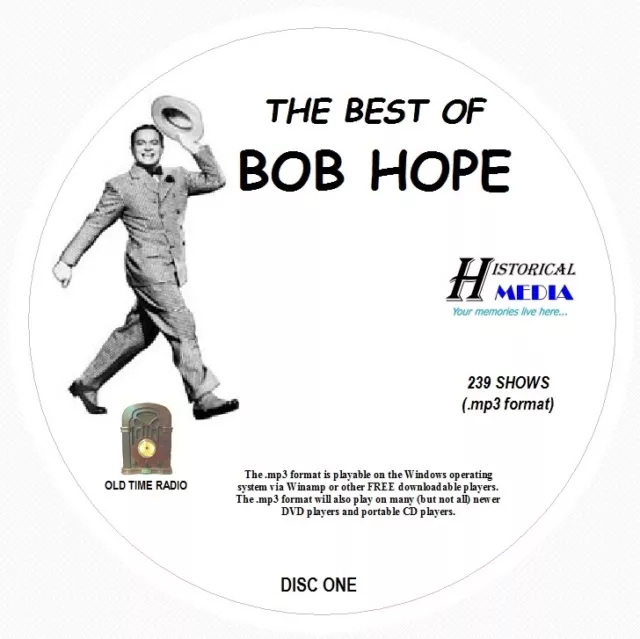 BEST OF BOB HOPE - 239 Shows Old Time Radio In MP3 Format OTR On 3 CDs