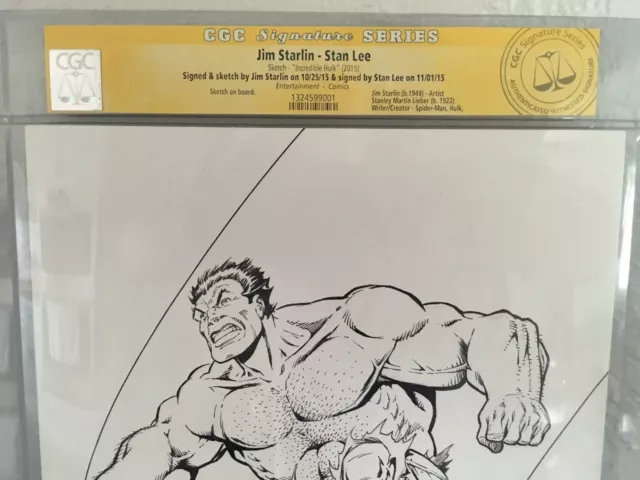 CGC SS Jim Starlin Sketch Commission Incredible Hulk Stan Lee sig ! Original Art 3