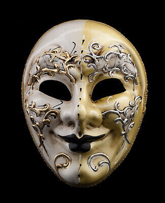 Mask Joker from Venice Yellow Cream for Fancy Dress Or La Party 1387 V53
