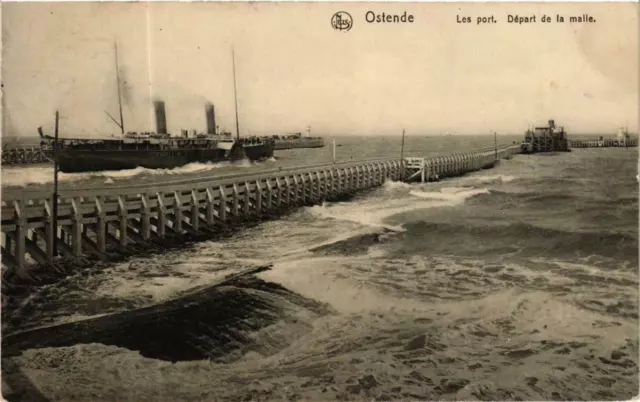 CPA AK Ostende - Les port. Depart de la malle SHIPS (763429)