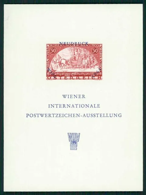 AUSTRIA AUSSTELLUNGS-BLOCK 1965 WIPA WIEN 1933 PFERDE-KUTSCHE m3962