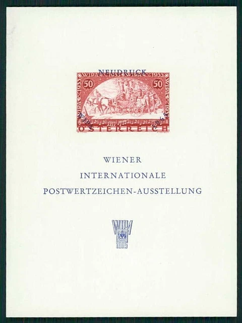 AUSTRIA AUSSTELLUNGS-BLOCK 1965 WIPA WIEN 1933 PFERDE-KUTSCHE /m3962