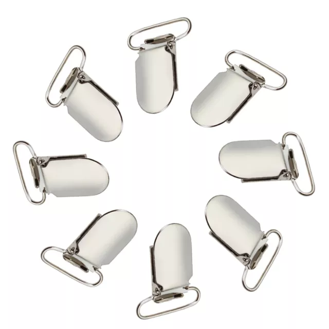 10pcs Metal Suspender Clips Dummy Braces with Plastic Teeth Sewing Crafts