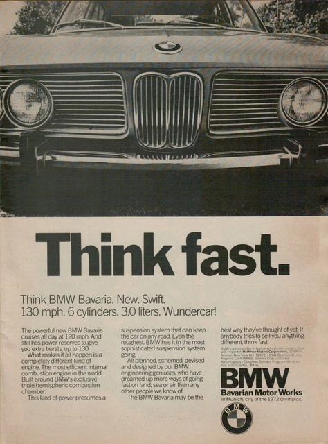 1971-1973 BMW BAVARIA 3.0-liter Large Brochure Sedan Detailed US