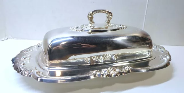 Vintage GORHAM VERSAILLES EP BUTTER DISH & Lid Glass Liner Silver Plate YC1755