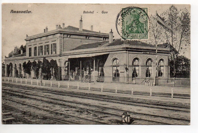AMANVILLERS Moselle CPA 57 La gare quai voies