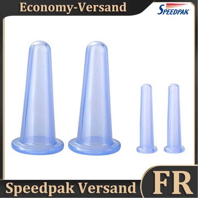 4Pcs Beauty Health Anti Cellulite Suction Cans for Body Neck Face (Sky Blue) Hot