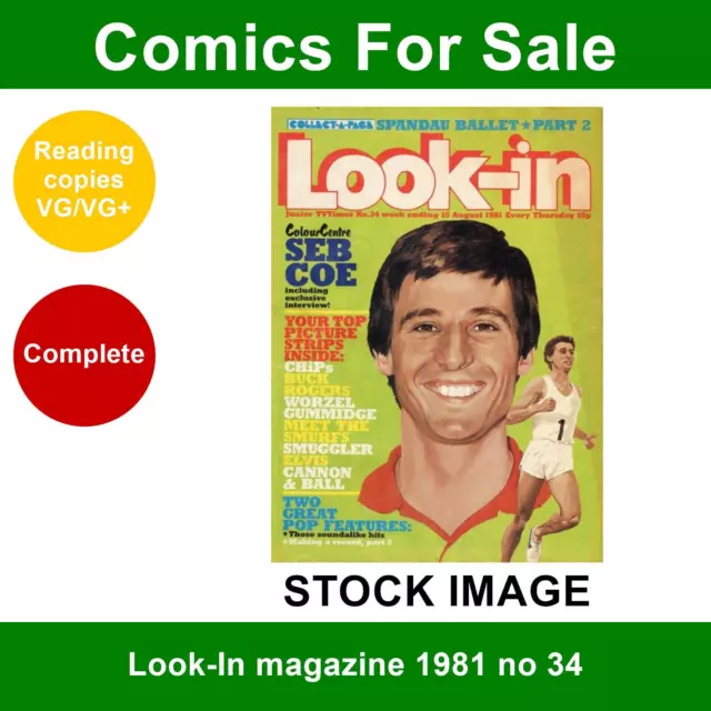 Look-In magazine 1981 no 34 VG/VG+ 15 August 1981 - Seb Coe