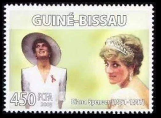 Guinea Bissau 2006 MNH, Diana Spencer, Aids, Hiv Logo, Medicine