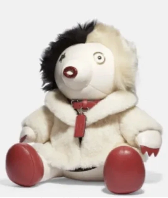 Coach X Disney Villains Cruella Collectible Bear Plush New With Tags Coach Wrap