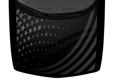 Modern Black Grey USA Flag American Truck Hood Wrap Vinyl Car Decal Graphic Gray