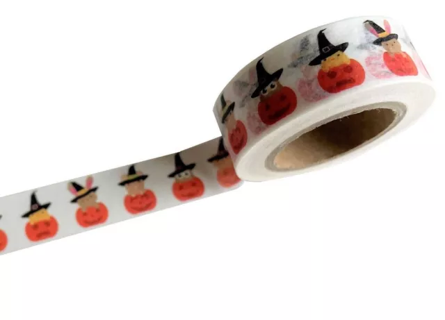 1PC Japanese Washi Tape-Animal Witch Hat Pumpkin Halloween Rabbit Owl 15mm x 10m