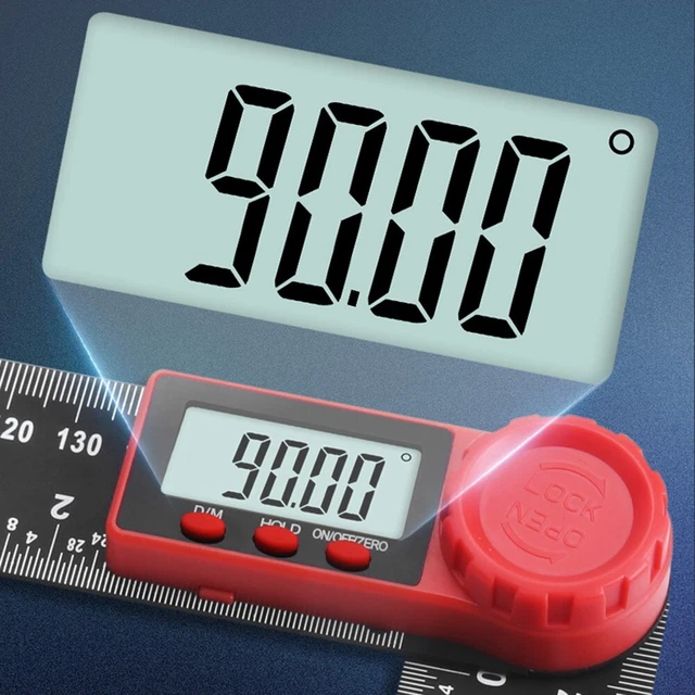 2-in-1 200mm Digital Protractor with LCD Display Protractor with 360° Rotatable