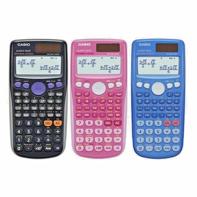 CASIO FX 85GT Plus Scientific Calculator Dual Power —PINK/BLUE/WHITE