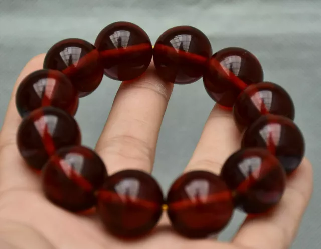 China Imitate Blood amber Amulet Periapt Exorcism Bracelet Hand Chain Bangle