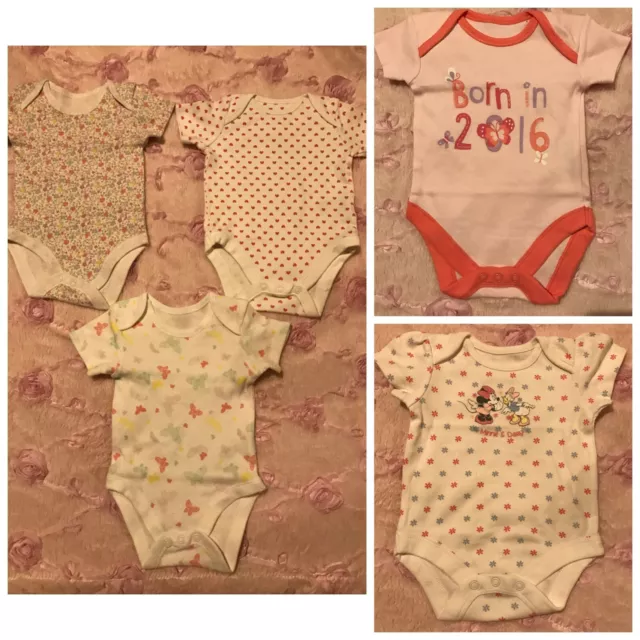 Disney Minnie Mouse Nutmeg Baby Girl vest bodysuit bundle size 0-3 months