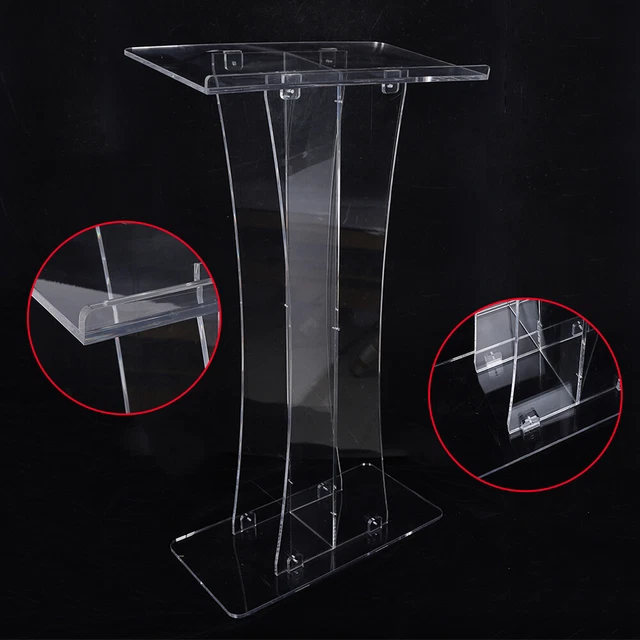CLEAR PODIUM STAND Acrylic Pulpits for Churches Presentation Podium