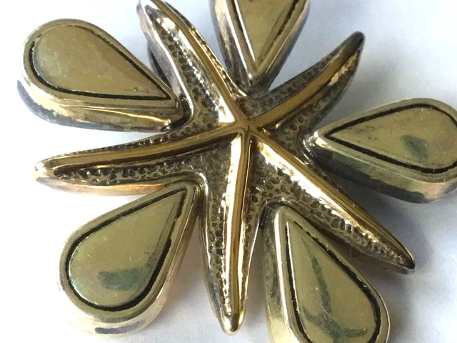 Starfish Brooch Vintage Pendant Gold Tone Old C Clip Signed BEST Marine Life Pin