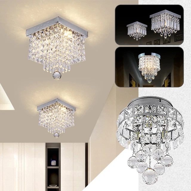 High Luxury Crystal LED Ceiling Light Lamp Fitting Pendant Chandelier Decor