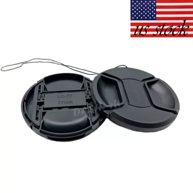 77mm Plastic Snap-On Front Lens Cap Cover for Canon Nikon SLR DSLR Camera US NEW