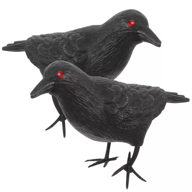 2pcs Black Life Liftor Crow Ornement DIY Spooky Crow Model Halloween Party Part