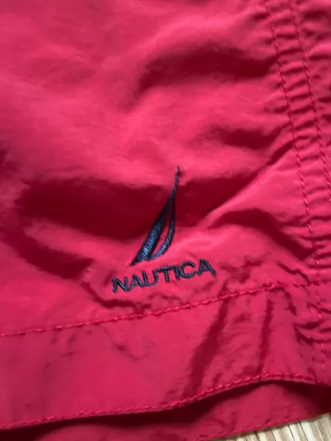 Nautica Swim Trunks Shorts Red Blue Sailing Logo Mens drawstring pockets size L 2