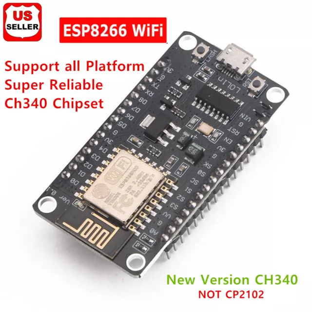 NEW NodeMcu Lua ESP8266 CH340G ESP-12E Wireless WIFI Internet Development Board