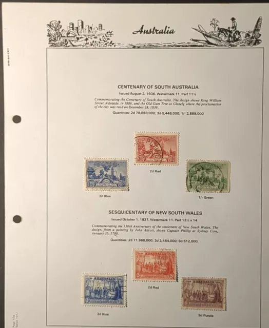 Australian Pre-Decimal Stamps Series A Mixed Lot Unchecked Used On Page Hinged 5